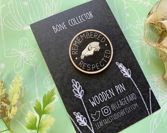 Bone Collector Vulture Culture Wooden Pin Badge