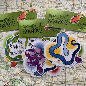 Spraypaint Snakes Sticker Set