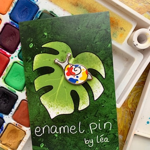 Paint Splash Colourful Screenprinted Mini Snail Hard Enamel Pin