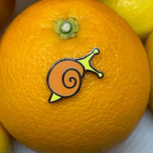 Orange and Yellow Mini Snail Enamel Pin