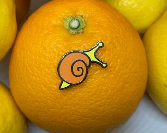 Orange and Yellow Mini Snail Enamel Pin