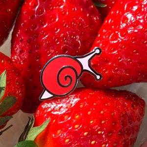 Red and Pink Mini Snail Hard Enamel Pin