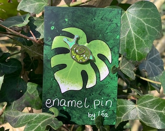 Little Sprout Plant Screenprinted Mini Snail Hard Enamel Pin