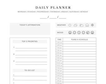 Daily Schedule Printable {A5 and LETTER}