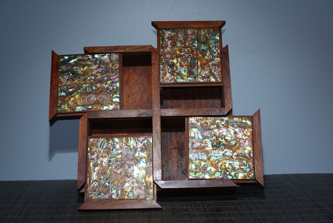 Chinese Shell Inlay Box Chinese Antique Hand Carved Rosewood Inlaid Shell Four Open Boxes ...