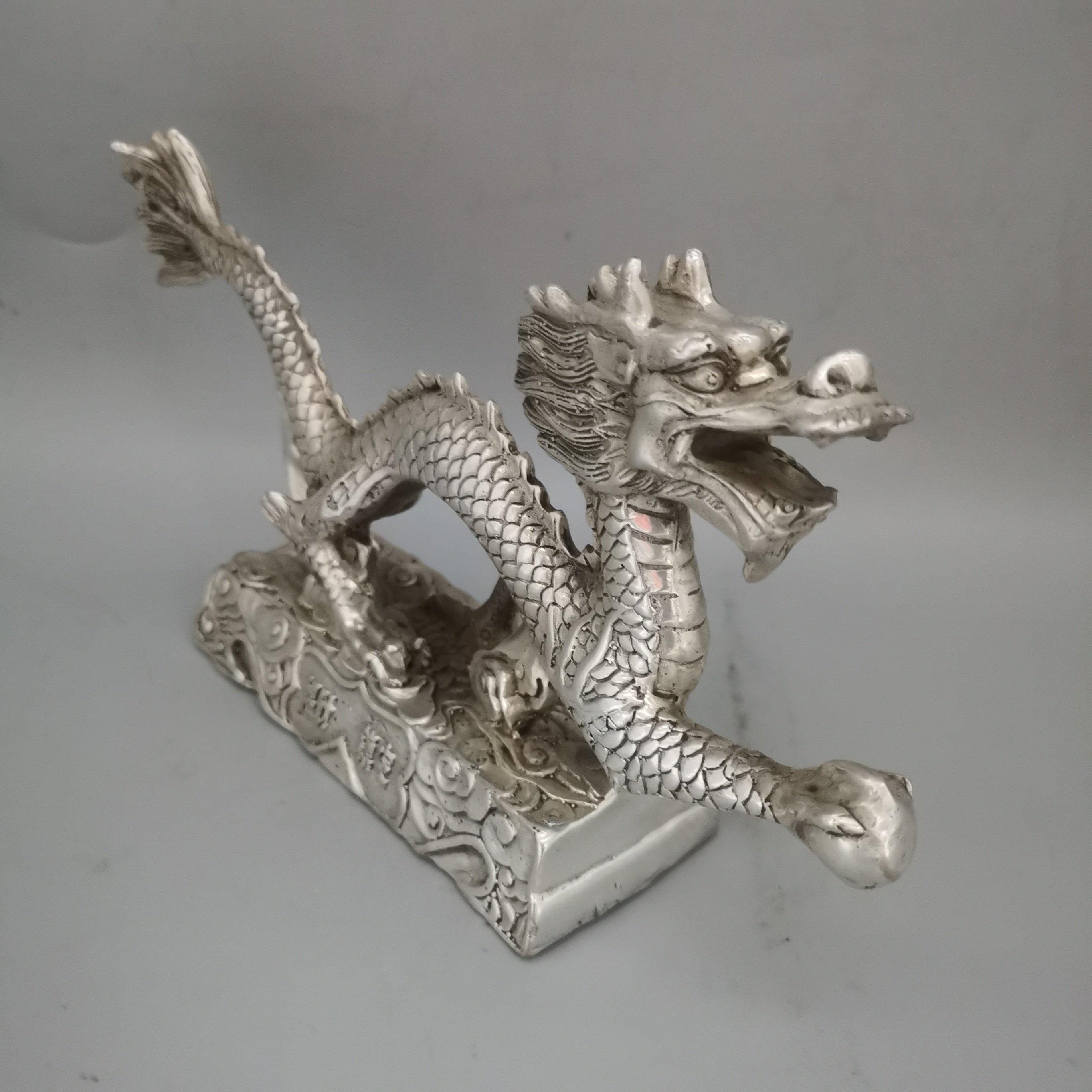 中国のアンティーク手作り彫刻白銅龍像装飾品、ユニークな形状 - Etsy 日本