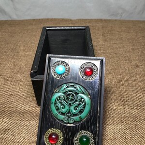 Collect natural rosewood inlaid gems pattern jewelry box,mechanism box ornaments,hand carved exquisite and unique