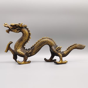Chinese antique pure copper Dragon Statue,pure hand carved exquisite patterns,ancient,worthy of collection