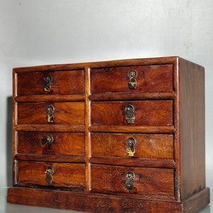 Chinese antique pure hand-carved rosewood jewellery cabinet storage box,exquisite and unique,worthy of collection and use