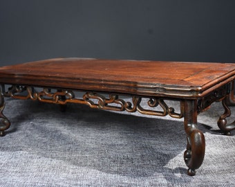 Chinese antique natural rosewood tea table coffee table statue is ancient and exquisite,hand carving is rare and precious