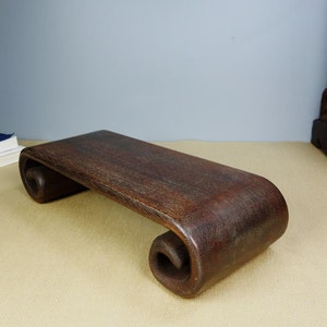 Antiker reiner handgeschnitzter Palisander Massivholz Ständer, Vase Basis Dekoration
