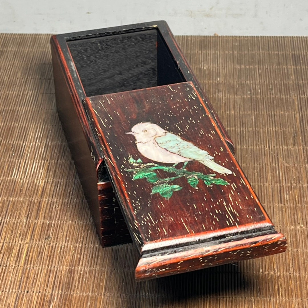 Chinese Shell Inlay Box Chinese Pure Hand-carved Natural Rosewood Inlay Shell Small Pull-out ...