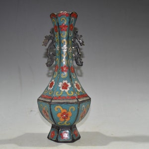 Chinese antiques collection pure copper cloisonne filigree vase ornaments, precious and unique, worth collecting