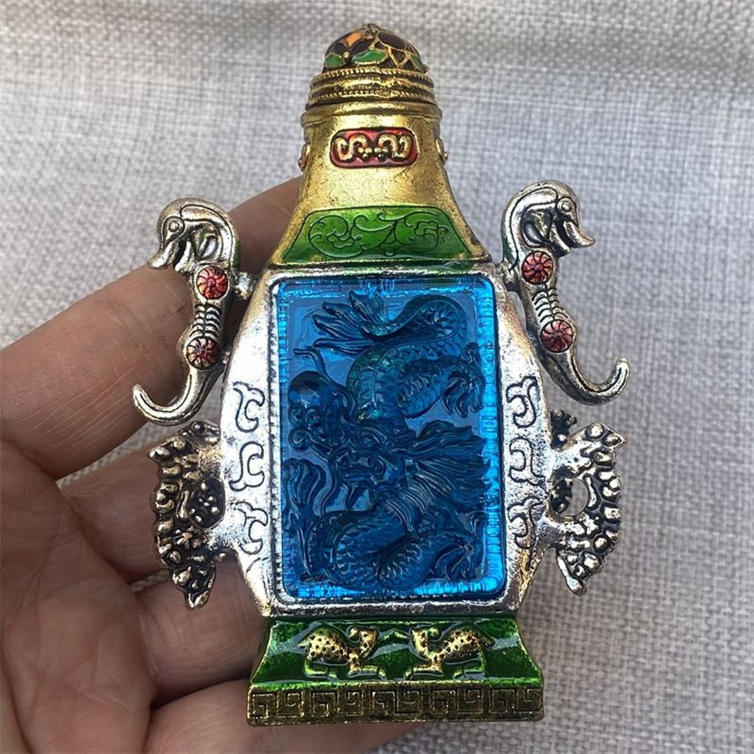 Collect Pure Copper Inlaid With Cloisonne Exquisite Pattern Snuff ...