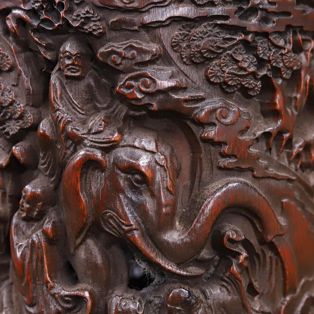 Ancient Chinese Pure Hand-carved Bamboo Carving Hollow Out Ancient Chinese Pure Hand-carved Bamboo Carving Hollow Out