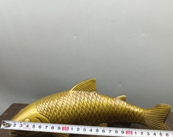 銅　魚置物 中国アンティーク純銅彫刻Fugui魚像ホームデコレーション、ギフト