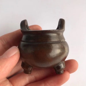 Chinese antique pure copper small incense burner statue,pure hand carved patterns can be used and worth collecting