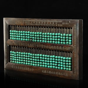 Ancient Chinese natural rosewood inlaid with turquoise beads hand-carved  abacus ornaments.wx