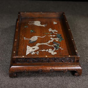 Chinese antique pure hand carved rosewood exquisite pattern base tea tray,precious,fine workmanship,worth collecting