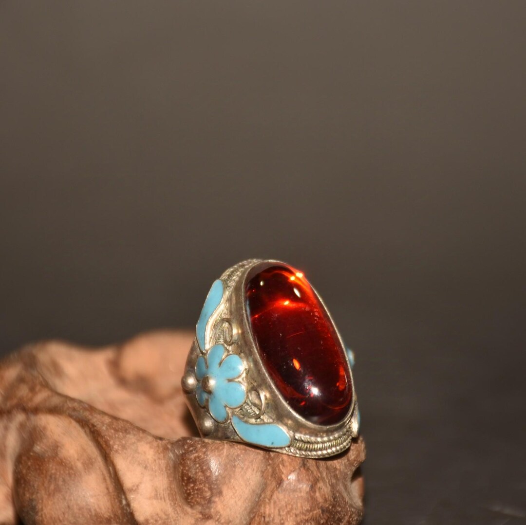Chinese White Copper Inlaid Gems Exquisite Ring,gift - Etsy