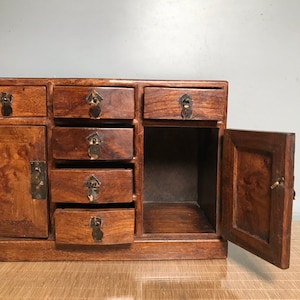Chinese antique pure hand-carved rosewood jewellery cabinet storage box,exquisite and unique,worthy of collection and use