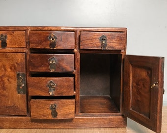 Chinese antique pure hand-carved rosewood jewellery cabinet storage box,exquisite and unique,worthy of collection and use