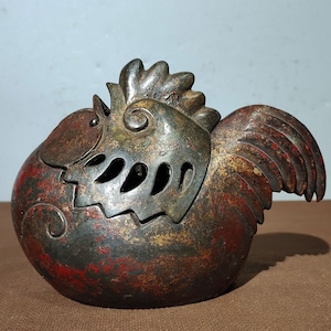 Chinesische antike reine handgeschnitzte exquisite reine Kupfer Daji Dali Statue Weihrauch Brenner Ornament, selten und kostbar, kann gesammelt werden