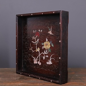 Chinese antique pure hand carved rosewood exquisite flowers and birds pattern tea tray,storage plate,precious,fine workmanship