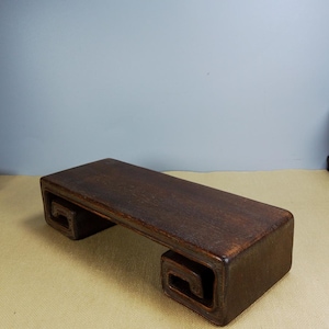 Antiker reiner handgeschnitzter Palisander Massivholz Ständer, Vase Basis Dekoration