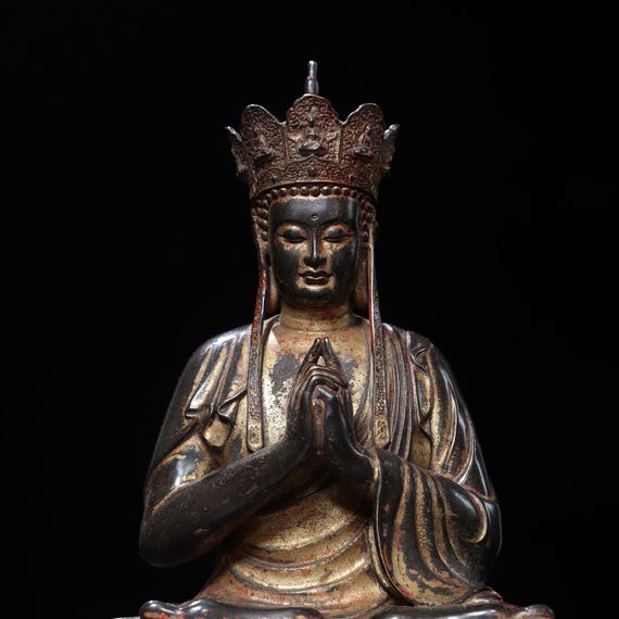 Chinese Antique Handcrafted Exquisite Rare Pure Copper Gilt