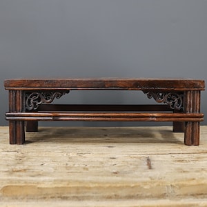 Chinese antique hand-carved rosewood inlaid flower and bird pattern kang table,worth collecting and used
