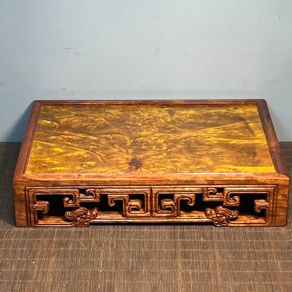 Chinese Statue Hand-carved Rosewood Inlaid With Nanmu Carved