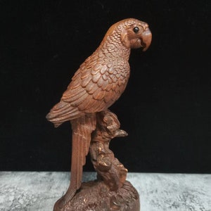 collection boxwood Hand Carved parrot statue home decoration gift