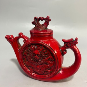 Collectionnez d'exquises statues de dragon et de phénix en pierre sculptées à la main, des ornements de théière, exquis et uniques