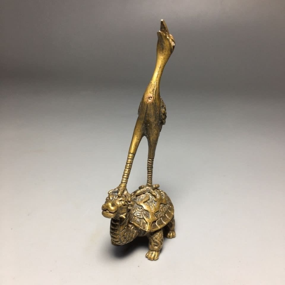 Crane on Turtle Sculpture - Etsy