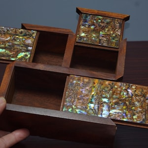 Chinesische reine Hand geschnitzt Rosenholz eingelegten Schalen drei offene Schmuckschatulle, Aufbewahrungsbox Ornament