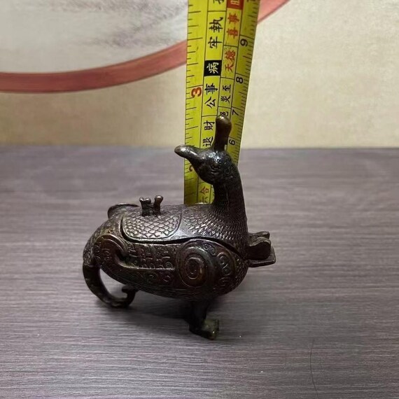 中国の手作り彫刻銅鳥像香炉装飾、収集可能で使用可能 - Etsy 日本