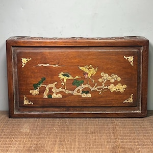 Chinese antique pure hand-carved exquisite rosewood Pine and Crane pattern tea table coffee table,rare and precious,worth collecting