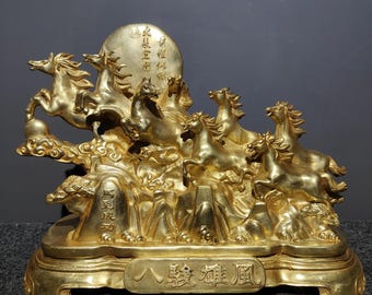 中国　古銅鍍金　馬像　紙鎮　置物　V　R7506 中国 古銅鍍金 馬像 紙鎮 置物 V R7506 【公式通販】