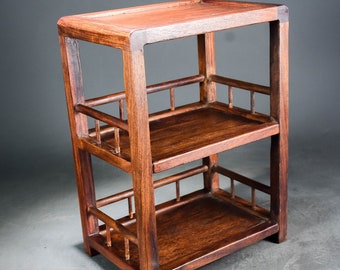 Chinese antique pure hand-carved rosewood tea cabinet shelves display stand,rare and precious,can be collected