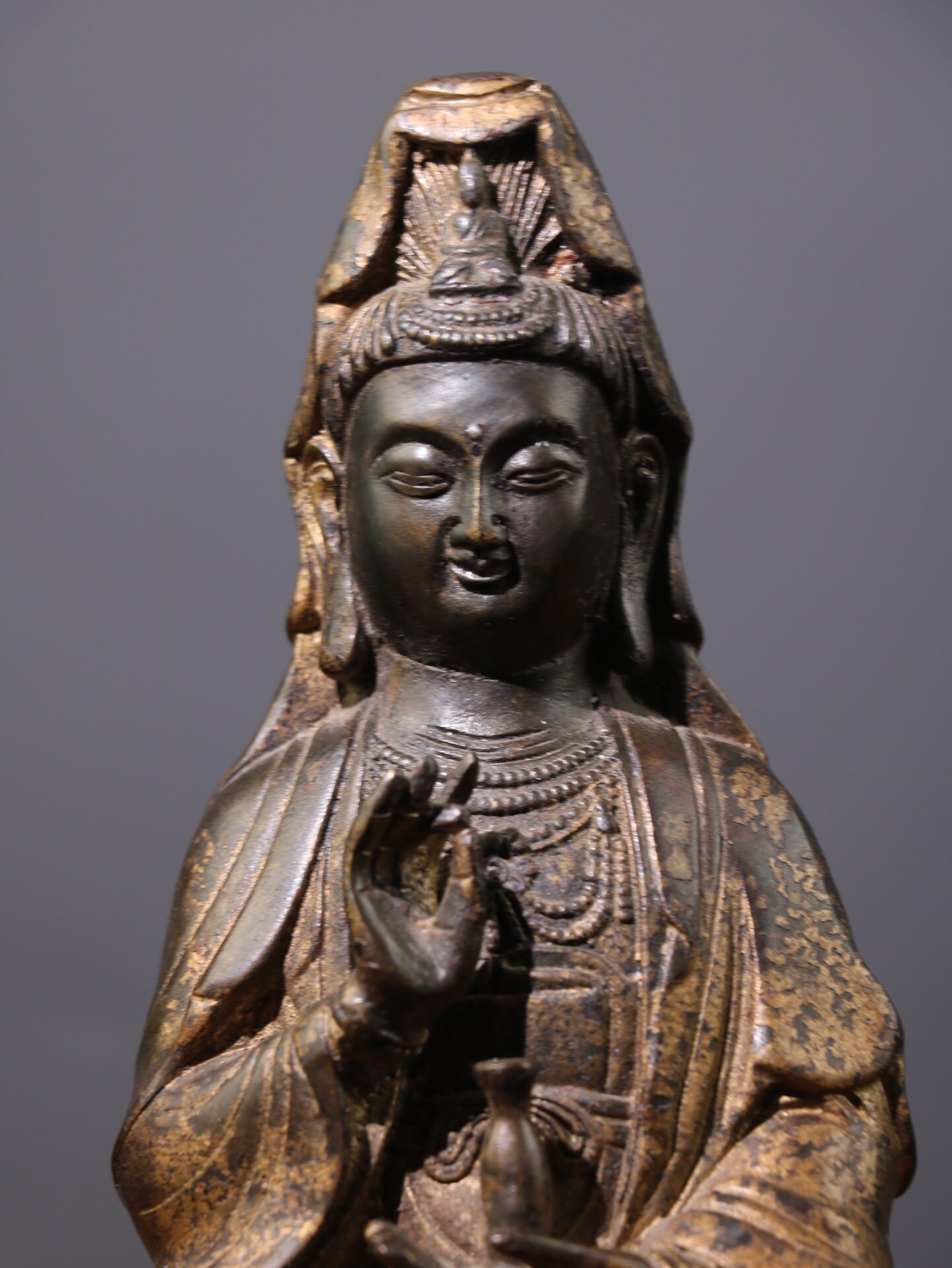 銅製　観音像　観音様　銅像　ブロンズ像　仏像　観音菩薩　骨董　古玩　中国 imgrc0066520791.jpg