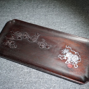 Chinese antique pure hand carved rosewood exquisite pattern tea tray,plate,precious,fine workmanship,worth collecting