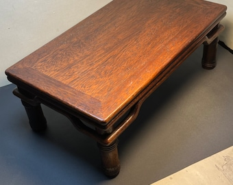 Chinese antique pure hand-carved rosewood tea table,base exquisite and unique,worthy of collection and use