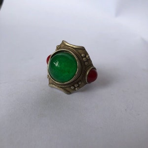 Chinese hand carving inlaid with gems exquisite ring,gift