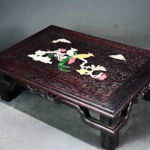Chinese antique pure hand-carved exquisite rosewood flower and bird pattern tea table coffee table,rare and precious,worth collecting