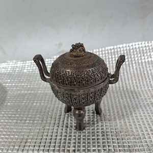 Chinesische antike Hand geschnitzt reinem Kupfer Drachen Statue Weihrauch Brenner Ornament, exquisit und einzigartig, Dekoration