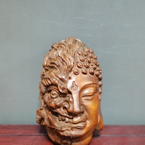 Chinesische alte Hand schnitzen Buchsbaum Buddha Statue Ornament exquisit, selten und sammelbar