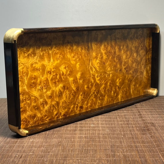 Chinese Antique Pure Hand-carved Sandalwood Inlaid Tea Tray