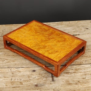 Chinese pure hand-carved rosewood and nanmu small tea table,precious and unique,can be collected and used