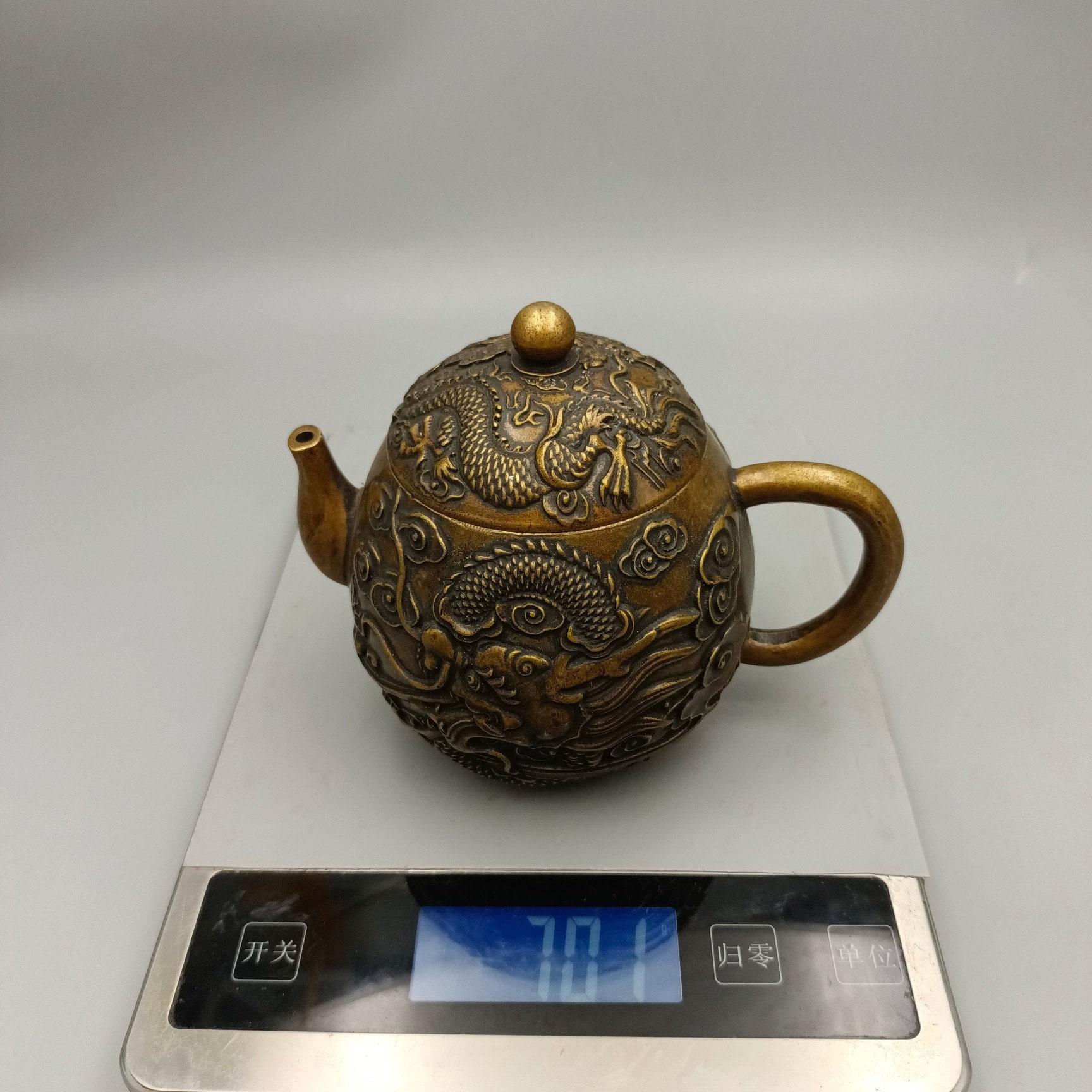 龍ティーポット銅雕ティーポット 金属工芸品 酒壺 工芸品が美しい